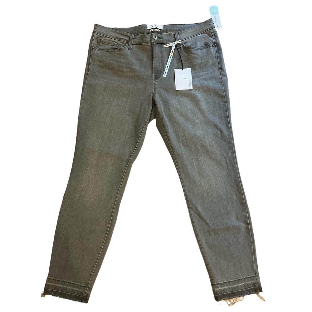 STITCH FIX PISTOLA AUDREY MID-RISE RAW HEM SKINNY DENIM JEANS GRAY PLUS SIZE 32